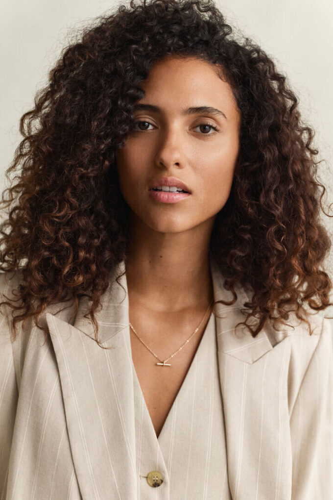 Pinstriped Linen Blend Blazer Pinstriped Linen Blend Blazer