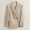 Pinstriped Linen Blend Blazer Pinstriped Linen Blend Blazer