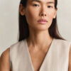 Pinstriped Linen Blend Vest Pinstriped Linen Blend Vest