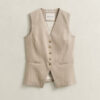 Pinstriped Linen Blend Vest Pinstriped Linen Blend Vest