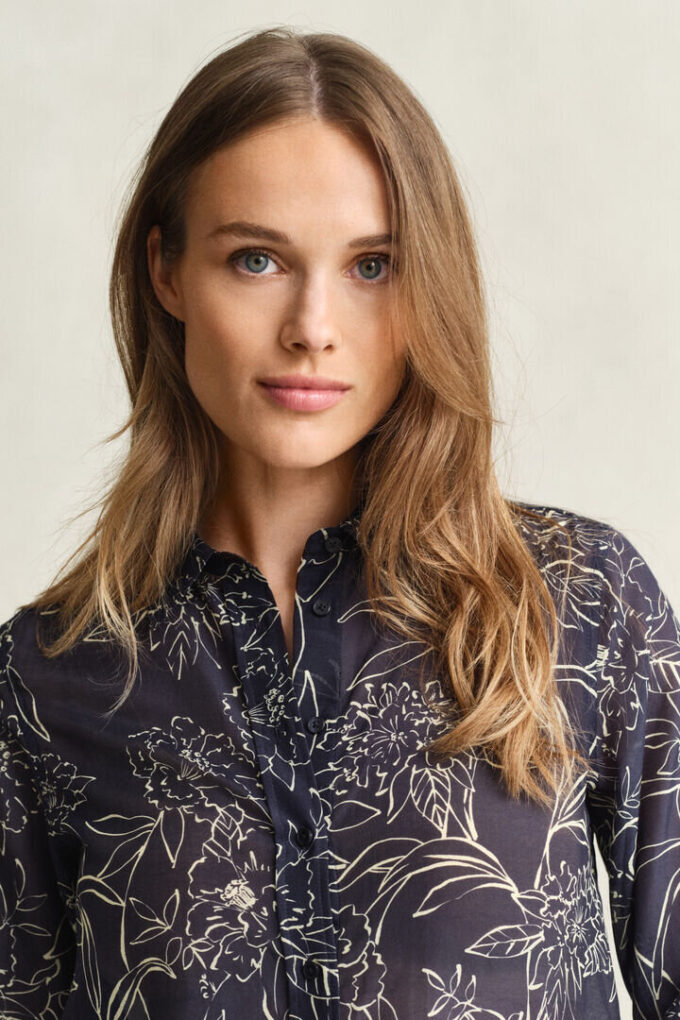 Regular Fit Floral Print Cotton Silk Shirt Regular Fit Floral Print Cotton Silk Shirt