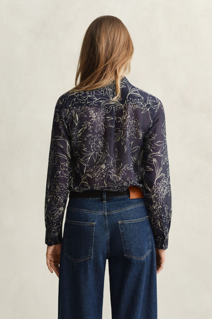 Regular Fit Floral Print Cotton Silk Shirt Regular Fit Floral Print Cotton Silk Shirt