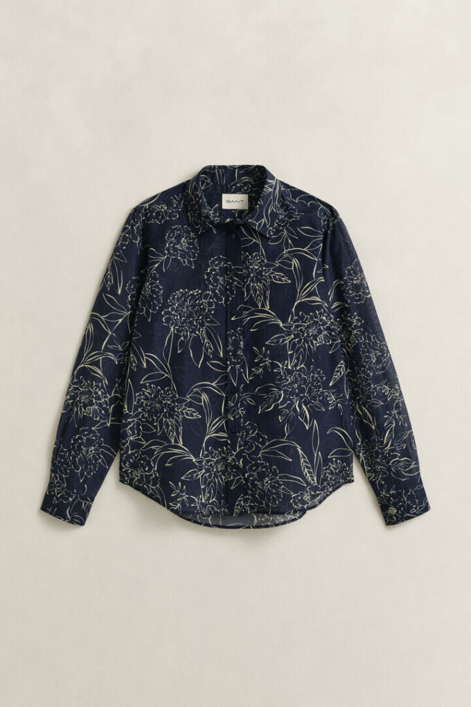 Regular Fit Floral Print Cotton Silk Shirt Regular Fit Floral Print Cotton Silk Shirt