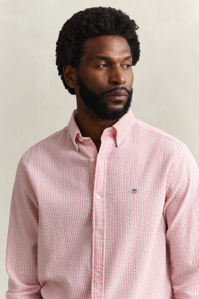 Regular Fit Striped Seersucker Shirt Regular Fit Striped Seersucker Shirt