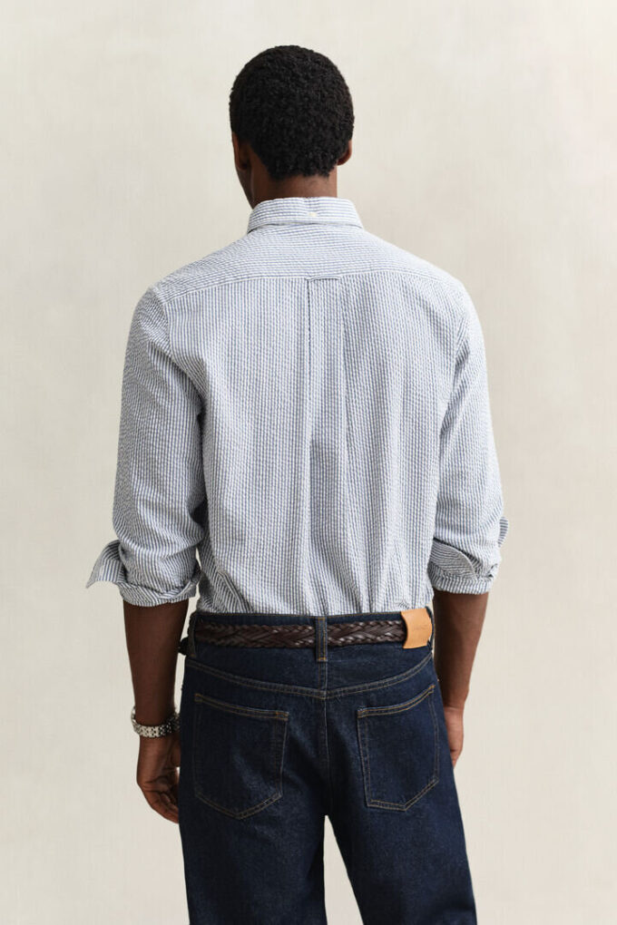 Regular Fit Striped Seersucker Shirt Regular Fit Striped Seersucker Shirt