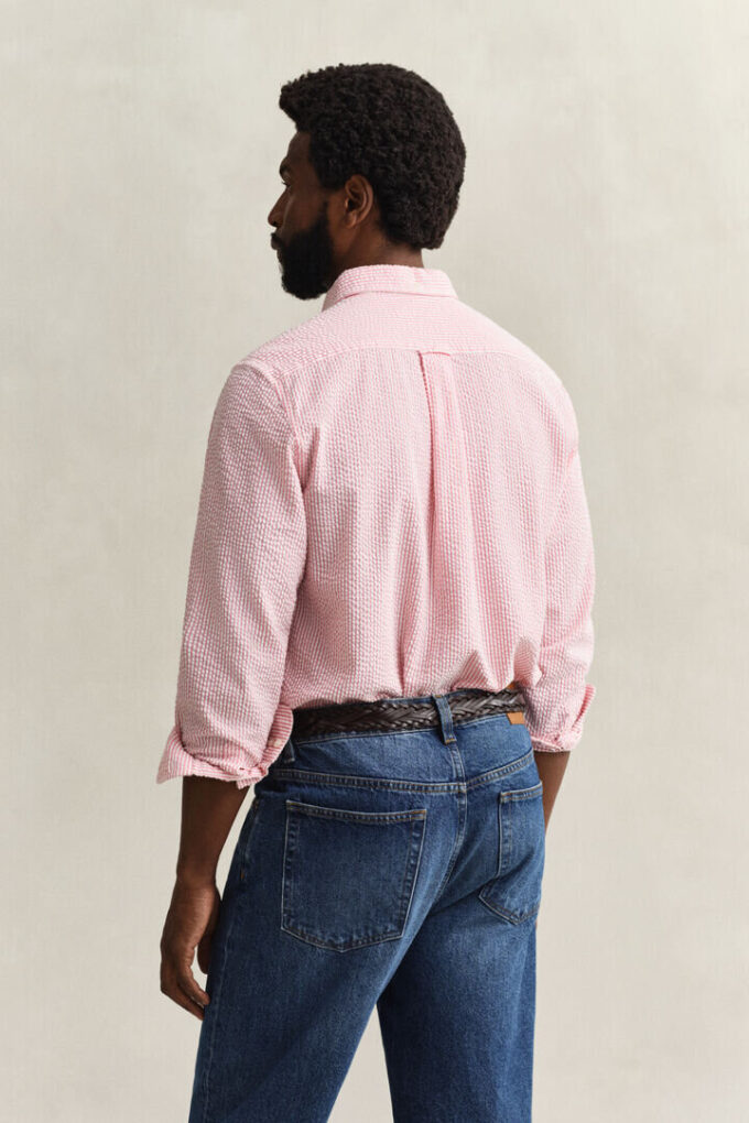 Regular Fit Striped Seersucker Shirt Regular Fit Striped Seersucker Shirt