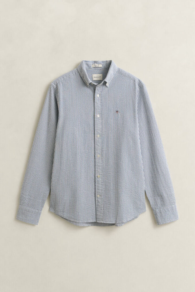 Regular Fit Striped Seersucker Shirt Regular Fit Striped Seersucker Shirt