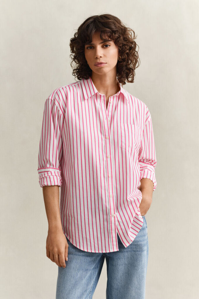Relaxed Fit Classic Striped Poplin Shirt Relaxed Fit Classic Striped Poplin Shirt