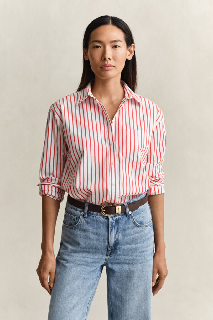 Relaxed Fit Classic Striped Poplin Shirt Relaxed Fit Classic Striped Poplin Shirt