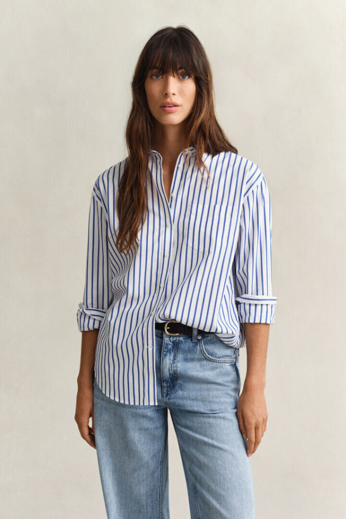 Relaxed Fit Classic Striped Poplin Shirt Relaxed Fit Classic Striped Poplin Shirt