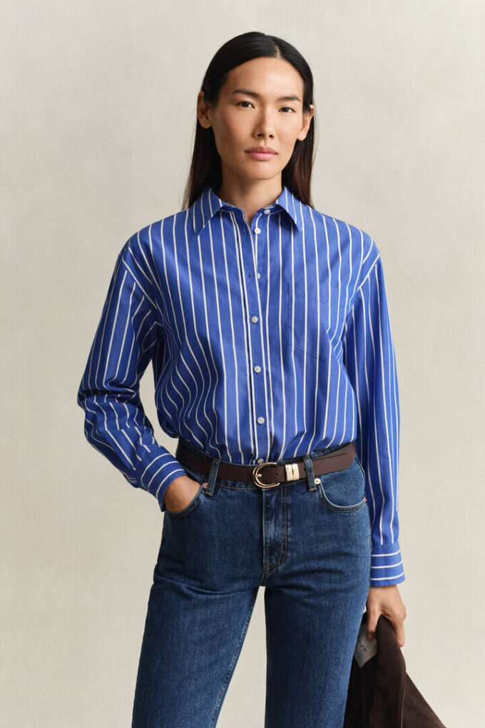 Relaxed Fit Classic Striped Poplin Shirt Relaxed Fit Classic Striped Poplin Shirt