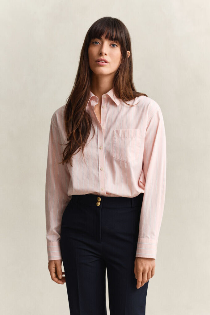 Relaxed Fit Classic Striped Poplin Shirt Relaxed Fit Classic Striped Poplin Shirt