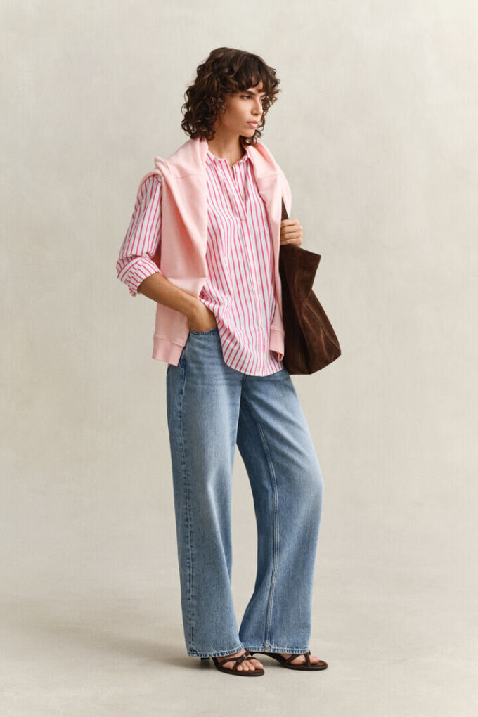 Relaxed Fit Classic Striped Poplin Shirt Relaxed Fit Classic Striped Poplin Shirt