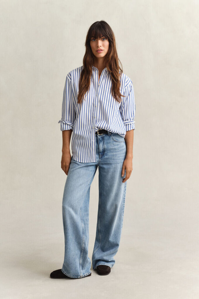 Relaxed Fit Classic Striped Poplin Shirt Relaxed Fit Classic Striped Poplin Shirt