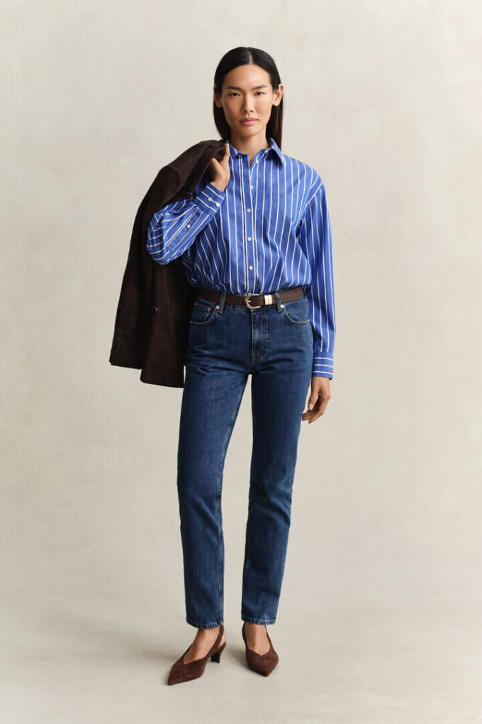 Relaxed Fit Classic Striped Poplin Shirt Relaxed Fit Classic Striped Poplin Shirt