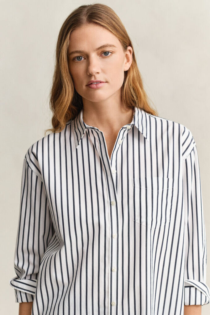 Relaxed Fit Classic Striped Poplin Shirt Relaxed Fit Classic Striped Poplin Shirt