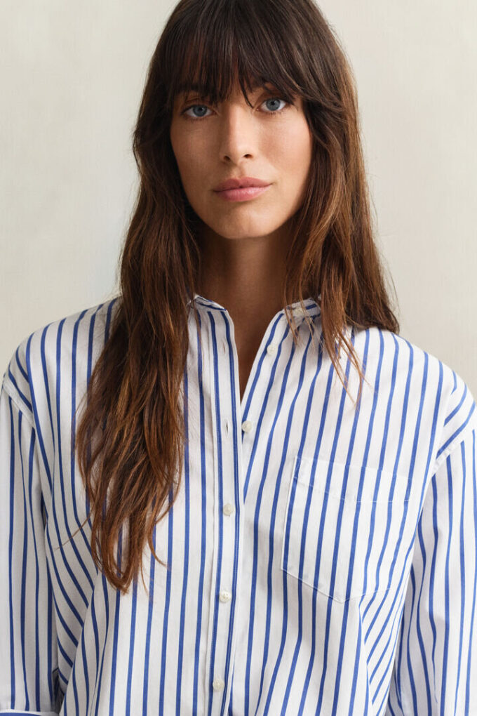 Relaxed Fit Classic Striped Poplin Shirt Relaxed Fit Classic Striped Poplin Shirt
