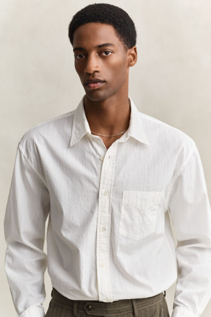 Relaxed Fit Dobby Striped Shirt Relaxed Fit Dobby Striped Shirt