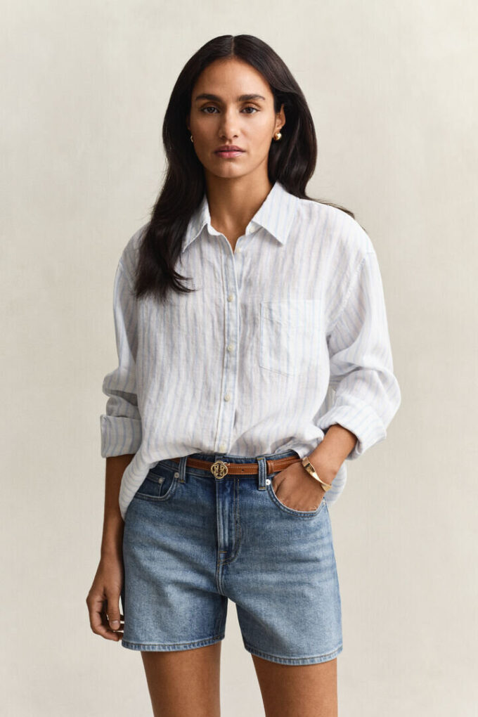 Relaxed Fit Striped Linen Shirt Relaxed Fit Striped Linen Shirt