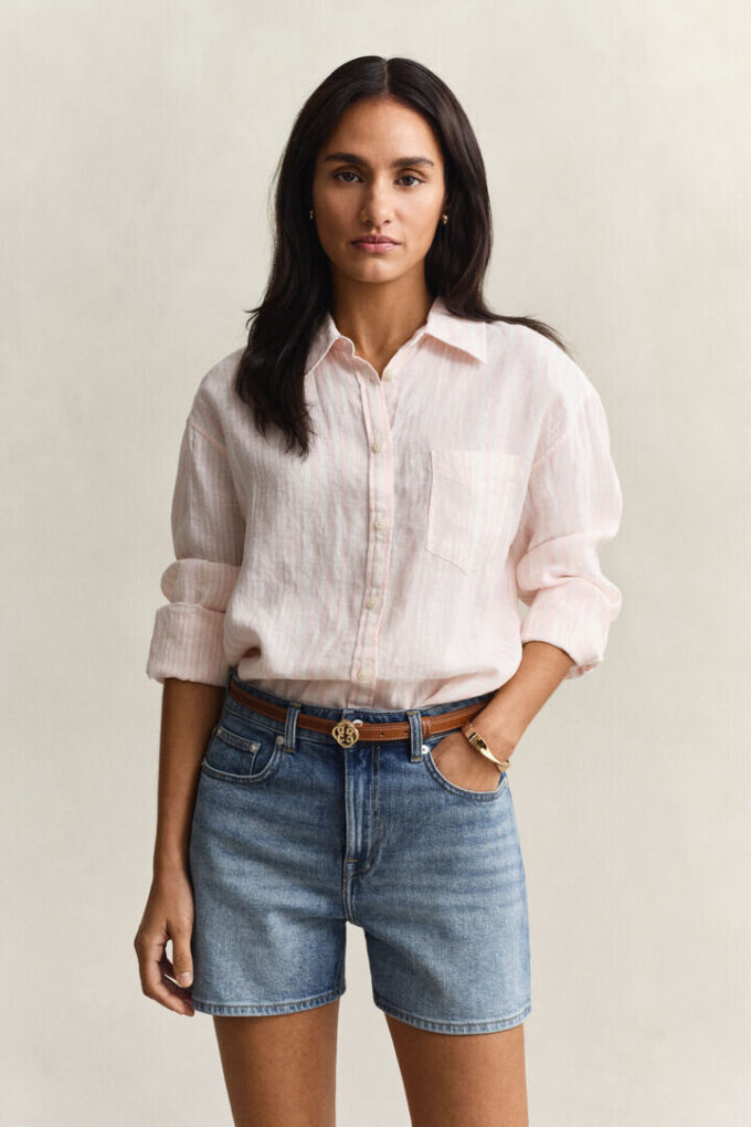 Relaxed Fit Striped Linen Shirt Relaxed Fit Striped Linen Shirt