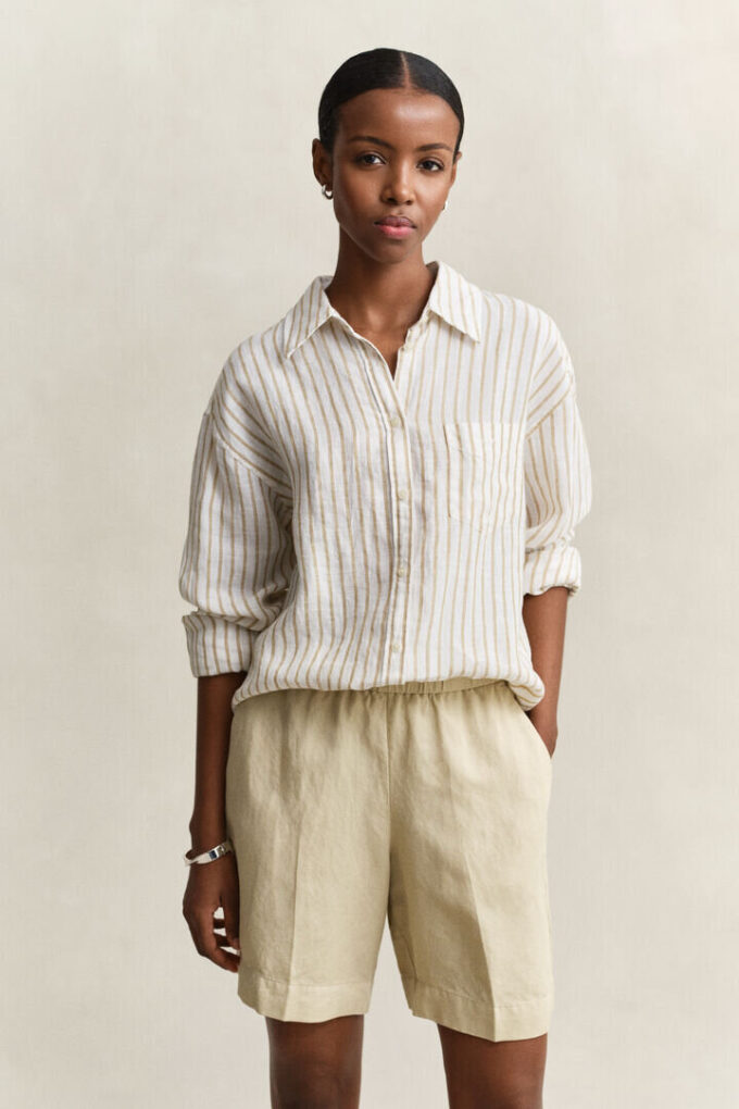 Relaxed Fit Striped Linen Shirt Relaxed Fit Striped Linen Shirt