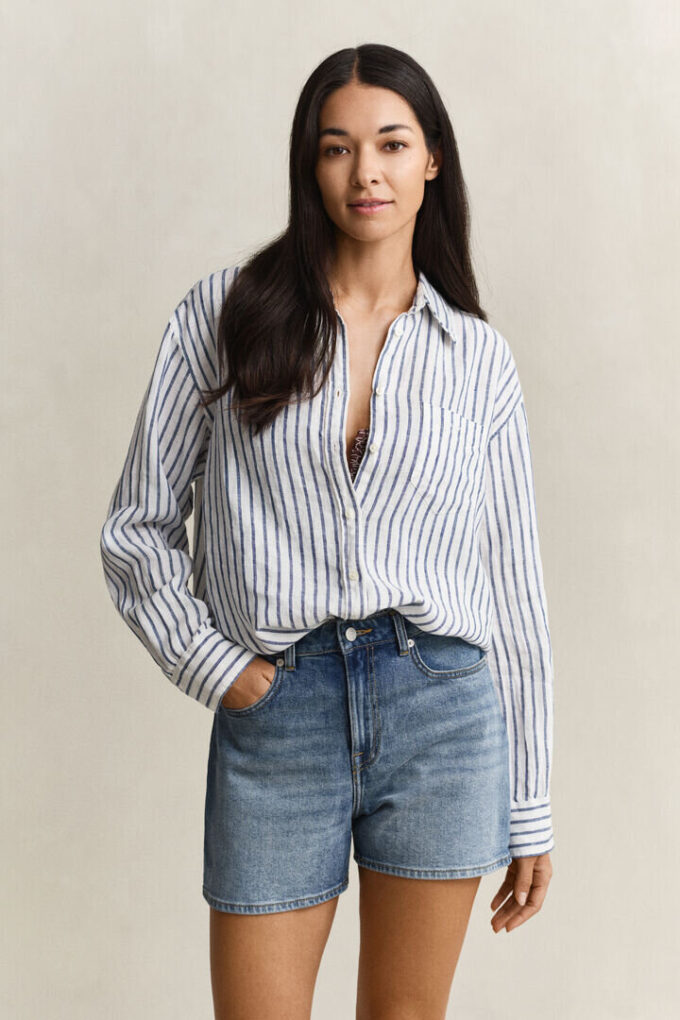 Relaxed Fit Striped Linen Shirt Relaxed Fit Striped Linen Shirt
