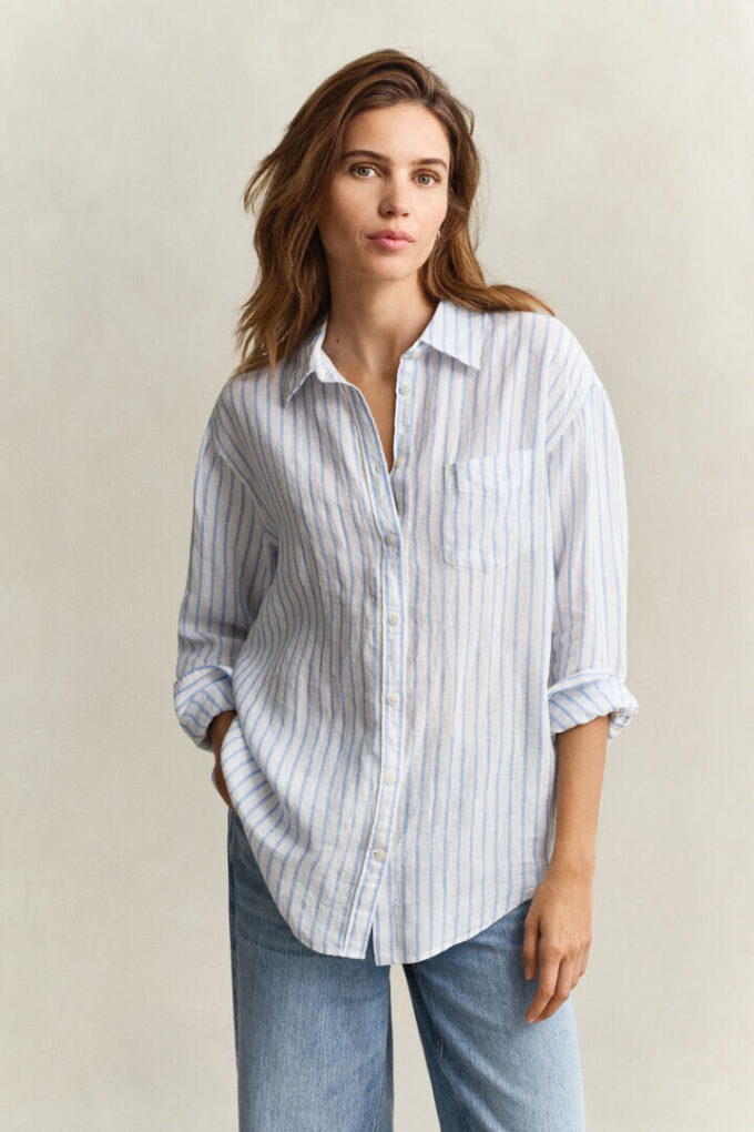 Relaxed Fit Striped Linen Shirt Relaxed Fit Striped Linen Shirt