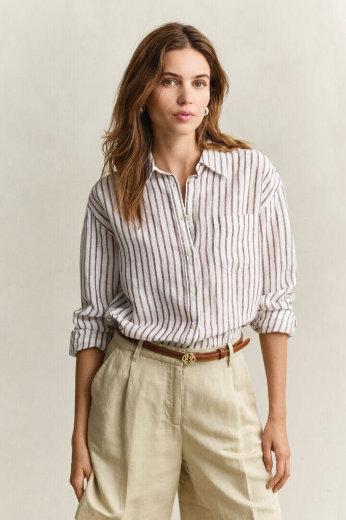 Relaxed Fit Striped Linen Shirt Relaxed Fit Striped Linen Shirt