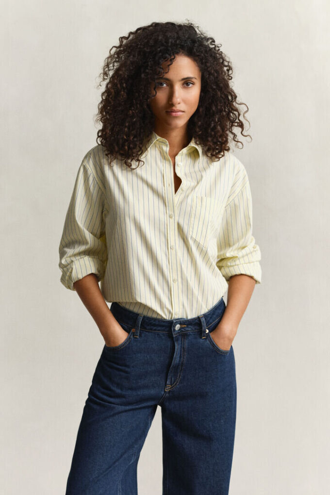 Relaxed Fit Striped Poplin Shirt Relaxed Fit Striped Poplin Shirt