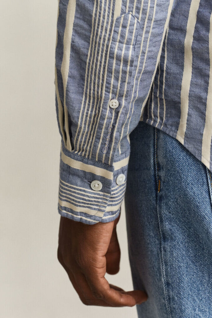 Relaxed Fit Striped Seersucker Shirt Relaxed Fit Striped Seersucker Shirt
