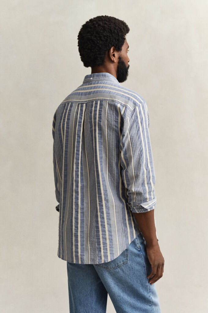 Relaxed Fit Striped Seersucker Shirt Relaxed Fit Striped Seersucker Shirt