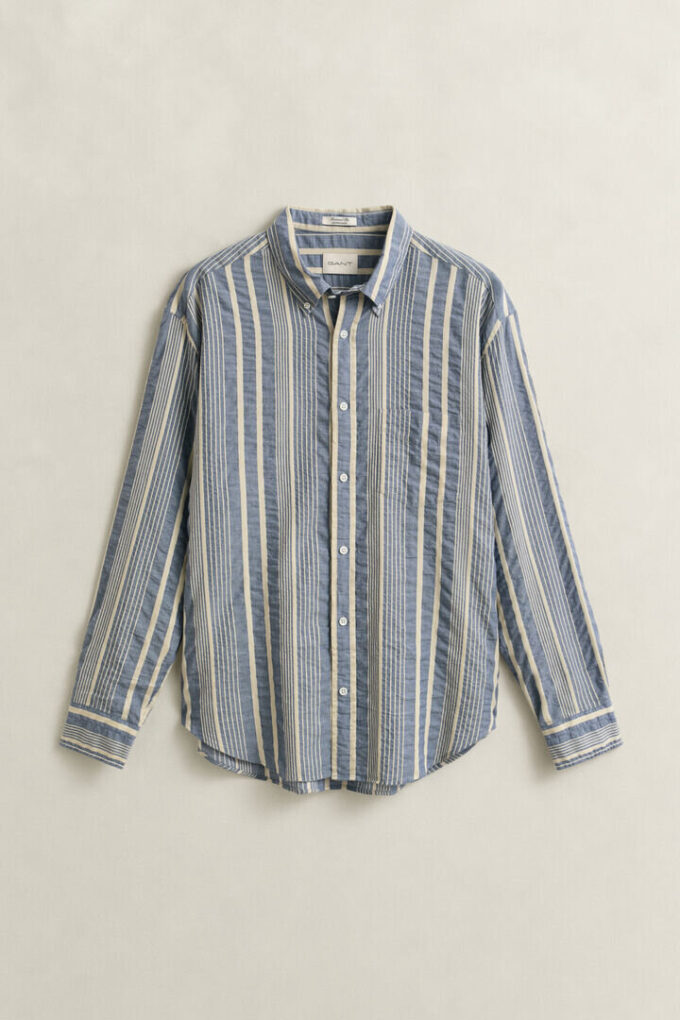 Relaxed Fit Striped Seersucker Shirt Relaxed Fit Striped Seersucker Shirt