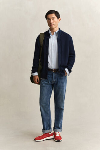 Ribbed Buttoned Cardigan