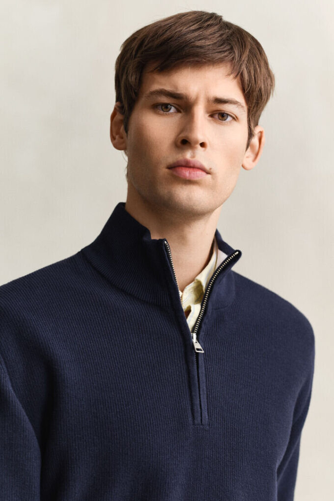 Ribbed Cotton Half-Zip Sweater Ribbed Cotton Half-Zip Sweater