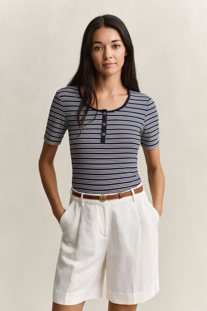 Ribbed Henley Top Ribbed Henley Top