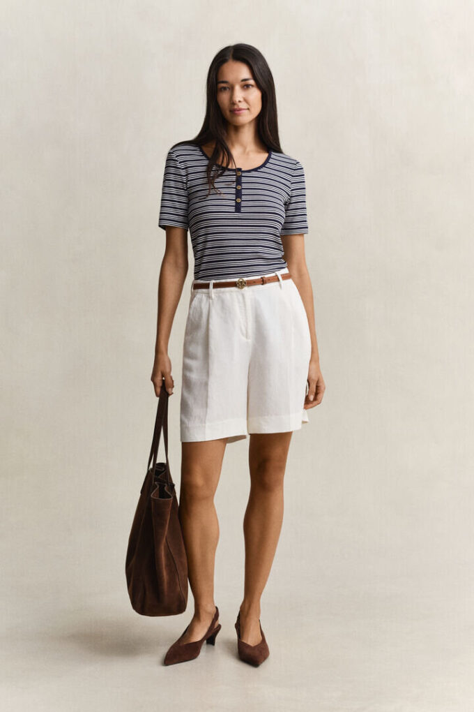 Ribbed Henley Top Ribbed Henley Top