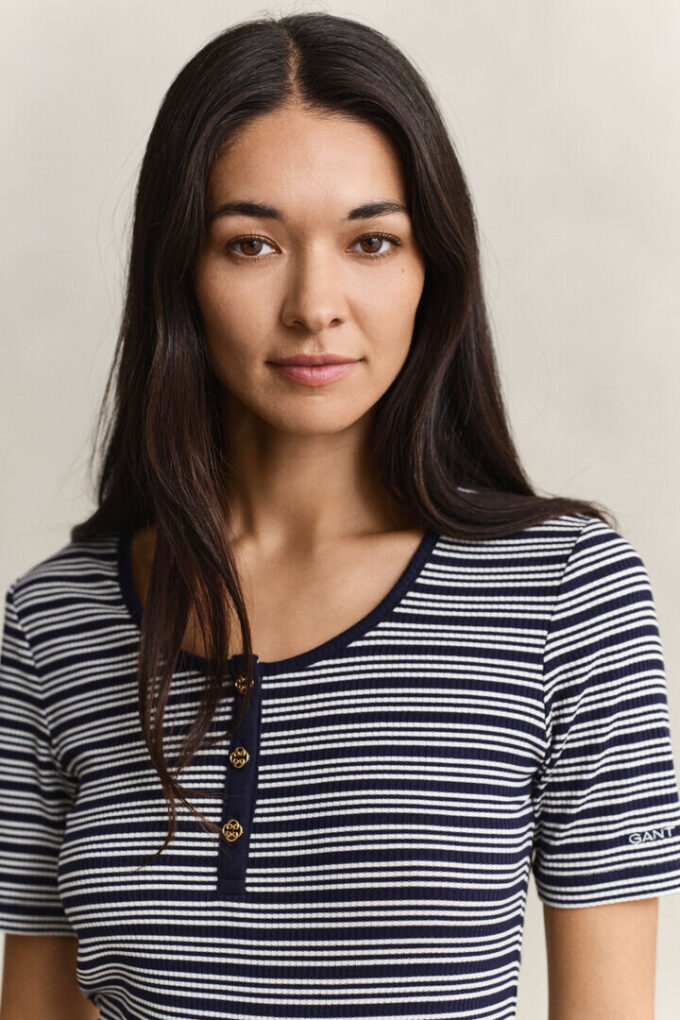 Ribbed Henley Top Ribbed Henley Top