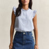 Ruffled Striped Cotton Blouse Ruffled Striped Cotton Blouse