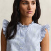 Ruffled Striped Cotton Blouse Ruffled Striped Cotton Blouse