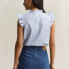 Ruffled Striped Cotton Blouse Ruffled Striped Cotton Blouse