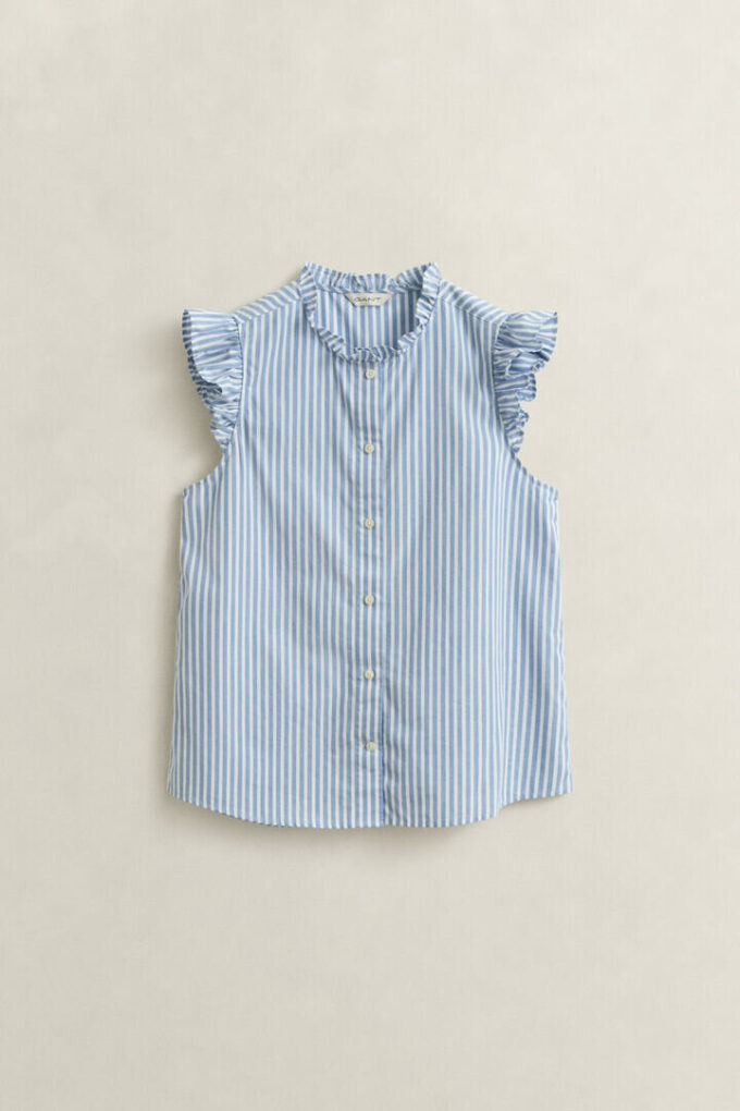 Ruffled Striped Cotton Blouse Ruffled Striped Cotton Blouse