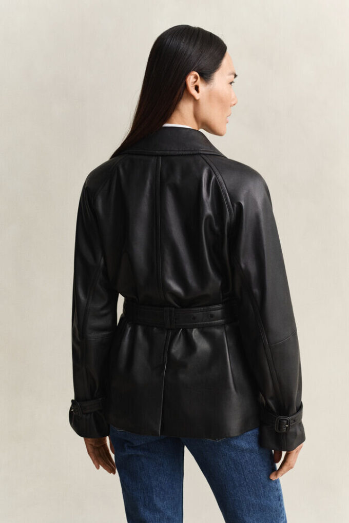 Short Leather Trench Coat Short Leather Trench Coat