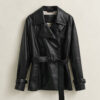 Short Leather Trench Coat Short Leather Trench Coat