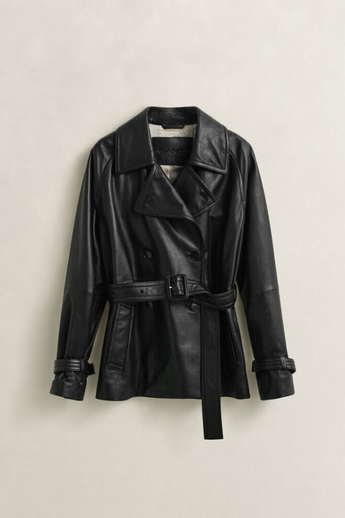 Short Leather Trench Coat Short Leather Trench Coat