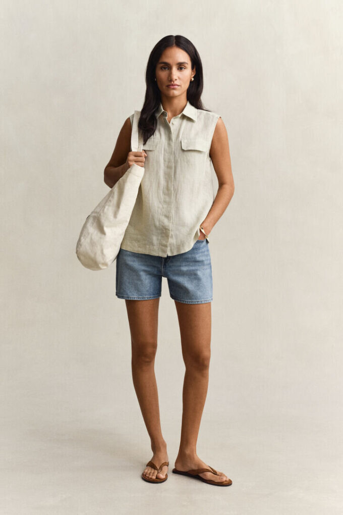 Sleeveless Linen Shirt Sleeveless Linen Shirt