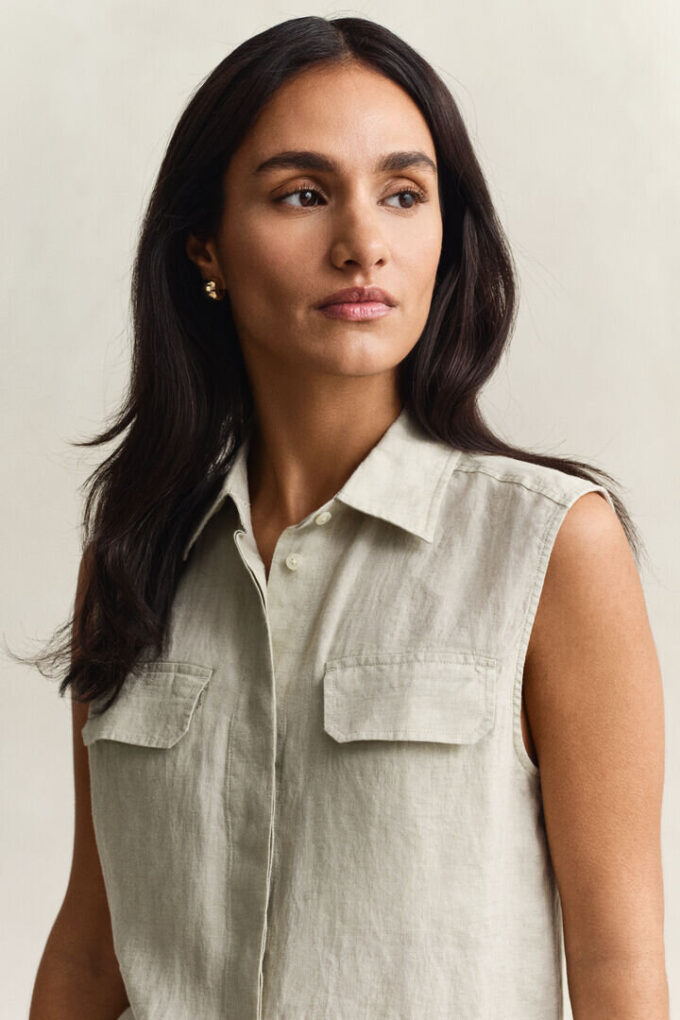 Sleeveless Linen Shirt Sleeveless Linen Shirt