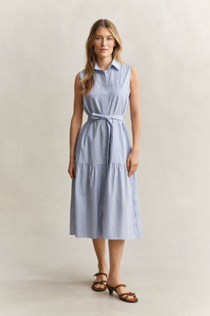 Sleeveless Striped Cotton Dress Sleeveless Striped Cotton Dress