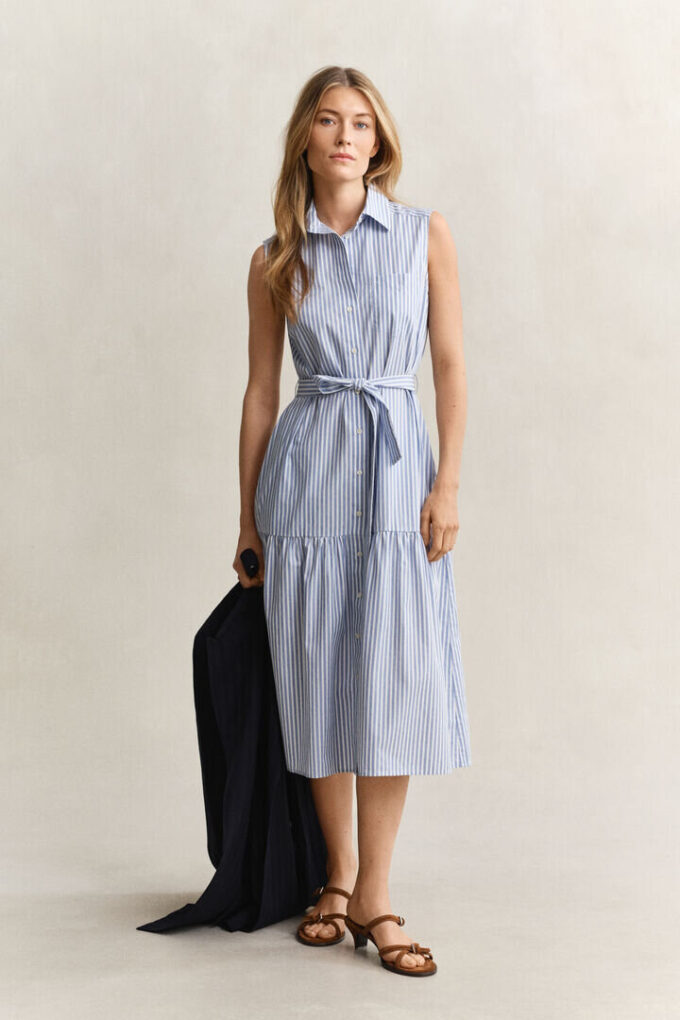 Sleeveless Striped Cotton Dress Sleeveless Striped Cotton Dress