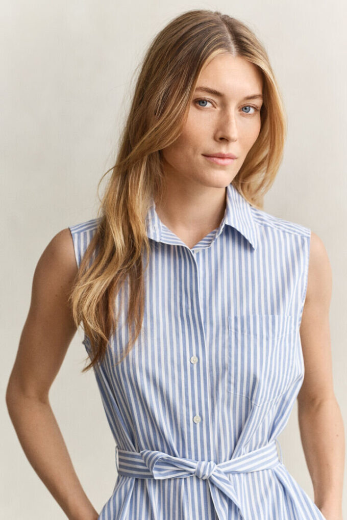 Sleeveless Striped Cotton Dress Sleeveless Striped Cotton Dress
