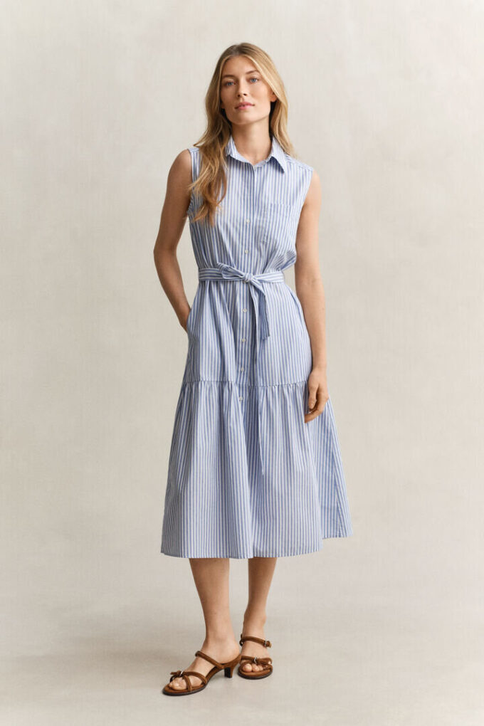 Sleeveless Striped Cotton Dress Sleeveless Striped Cotton Dress